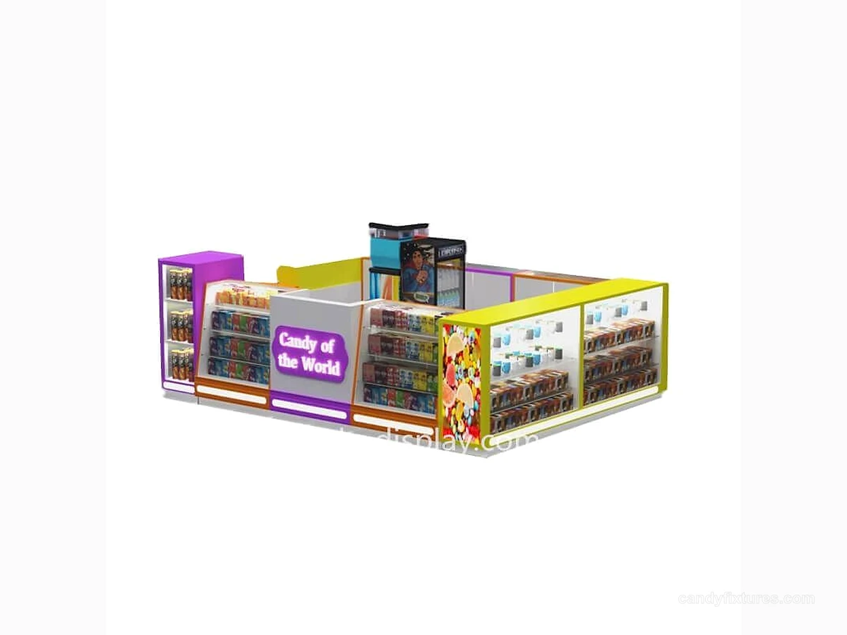 the hottest color kiosk candy display case view 1