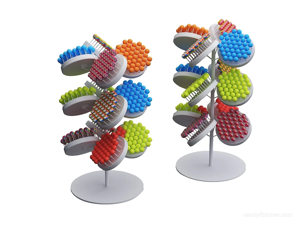 Twelve head oversize lollipop display rack candy candy display modeling customize container view 1