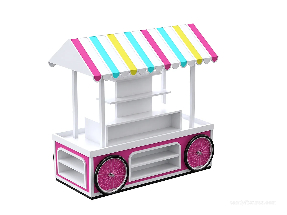 White Color Candy Cart Use In Candy Sweet Store & Shopping Mall & Party view 1