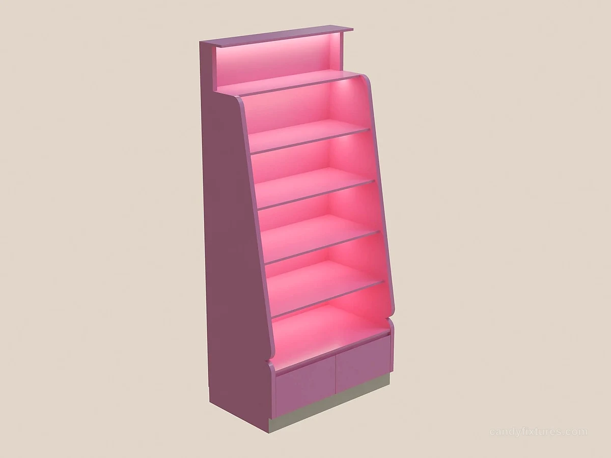 Wholesale candy store display furniture multilevel candy store display shelves and wall cabinets detail 2