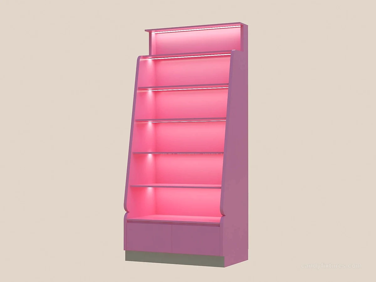 Wholesale candy store display furniture multilevel candy store display shelves and wall cabinets detail 3