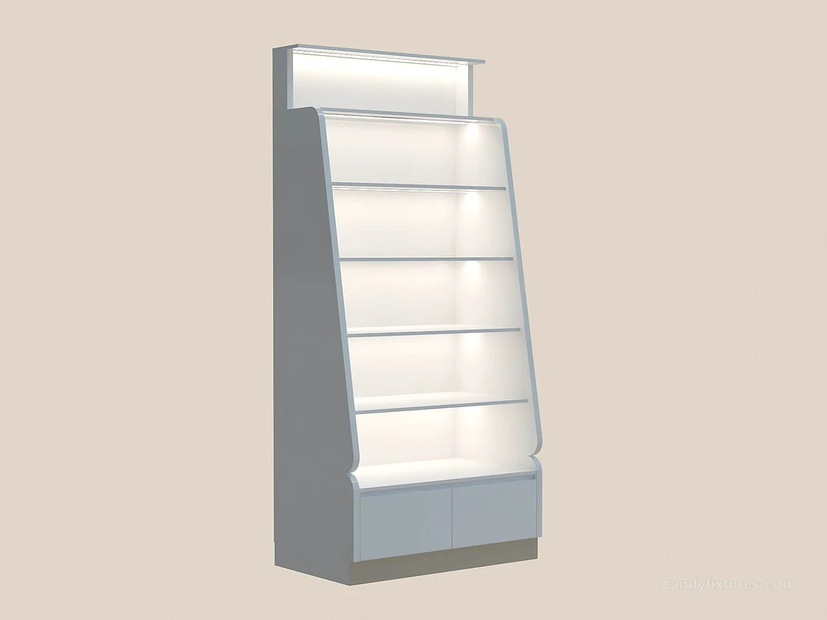Wholesale candy store display furniture multilevel candy store display shelves and wall cabinets detail 4