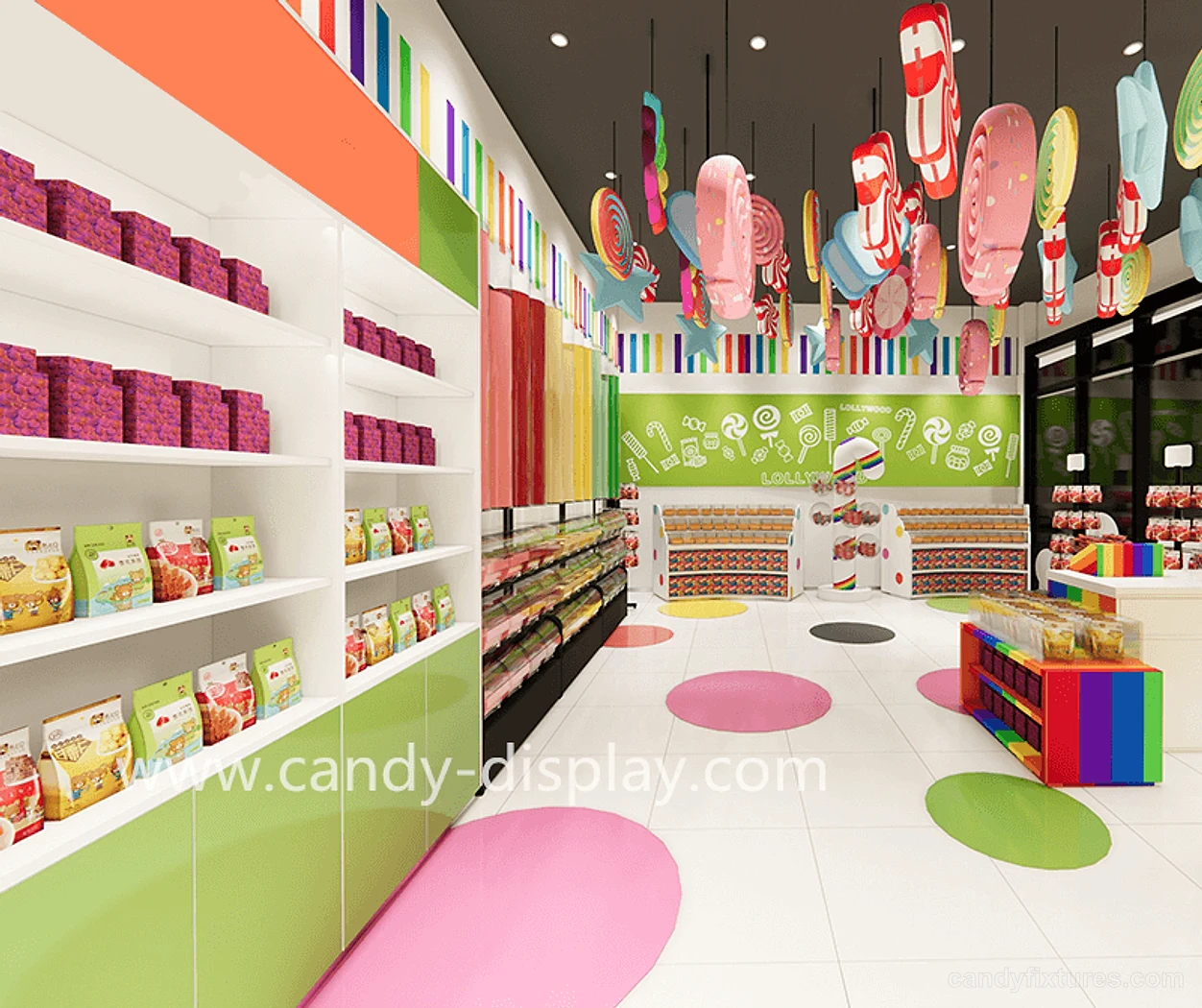 Colorful Candy Ice Cream Shop Interior Decoration Furniture Display Professional Design – Candy Shop Design