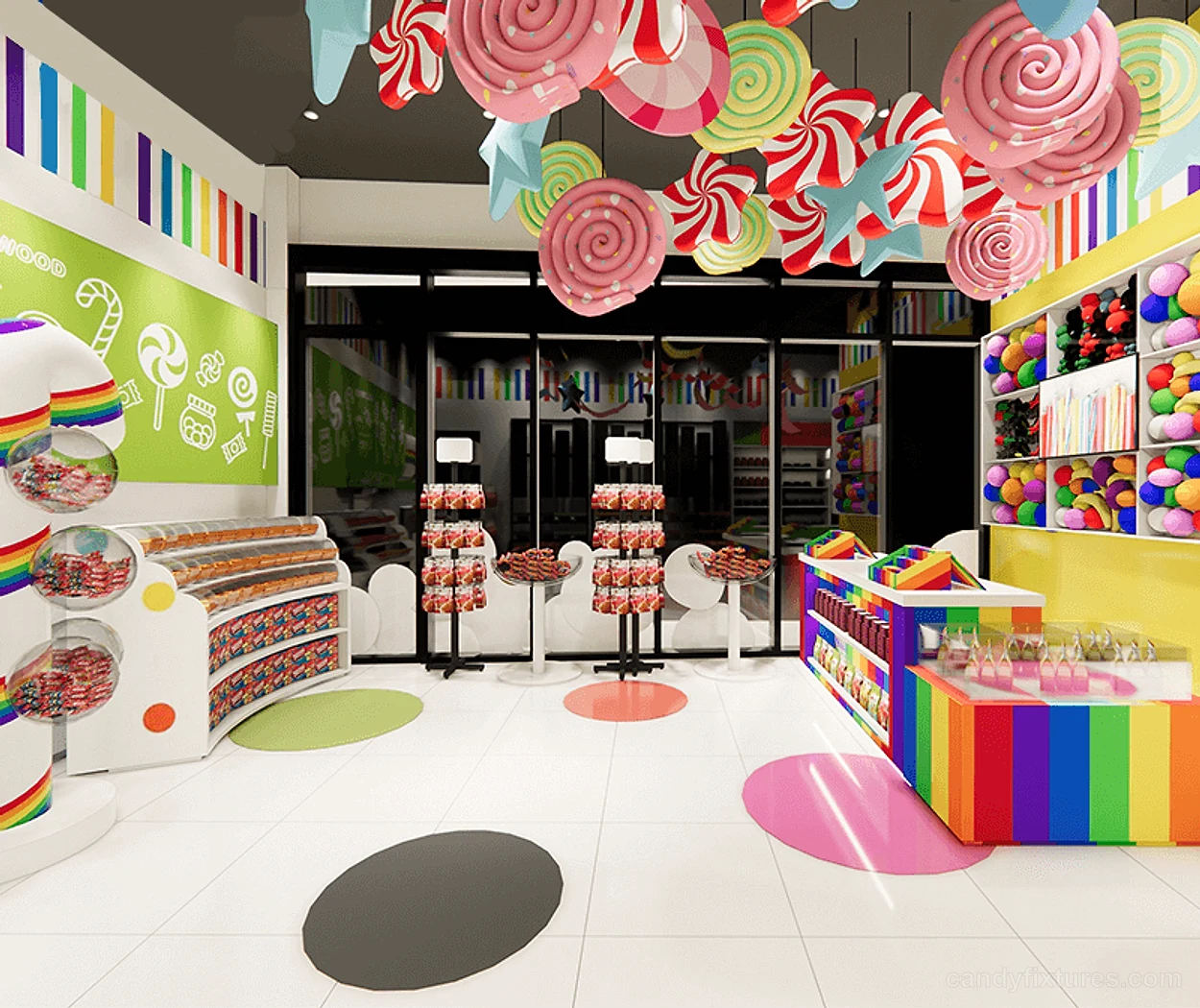 Colorful Candy Ice Cream Shop Interior Decoration Furniture Display Professional Design – Project Overview