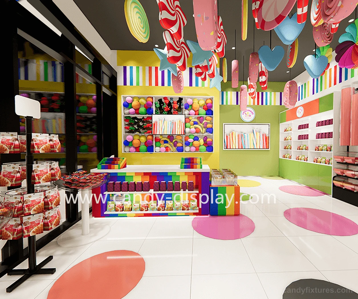 Colorful Candy Ice Cream Shop Interior Decoration Furniture Display Professional Design – What the project image shows