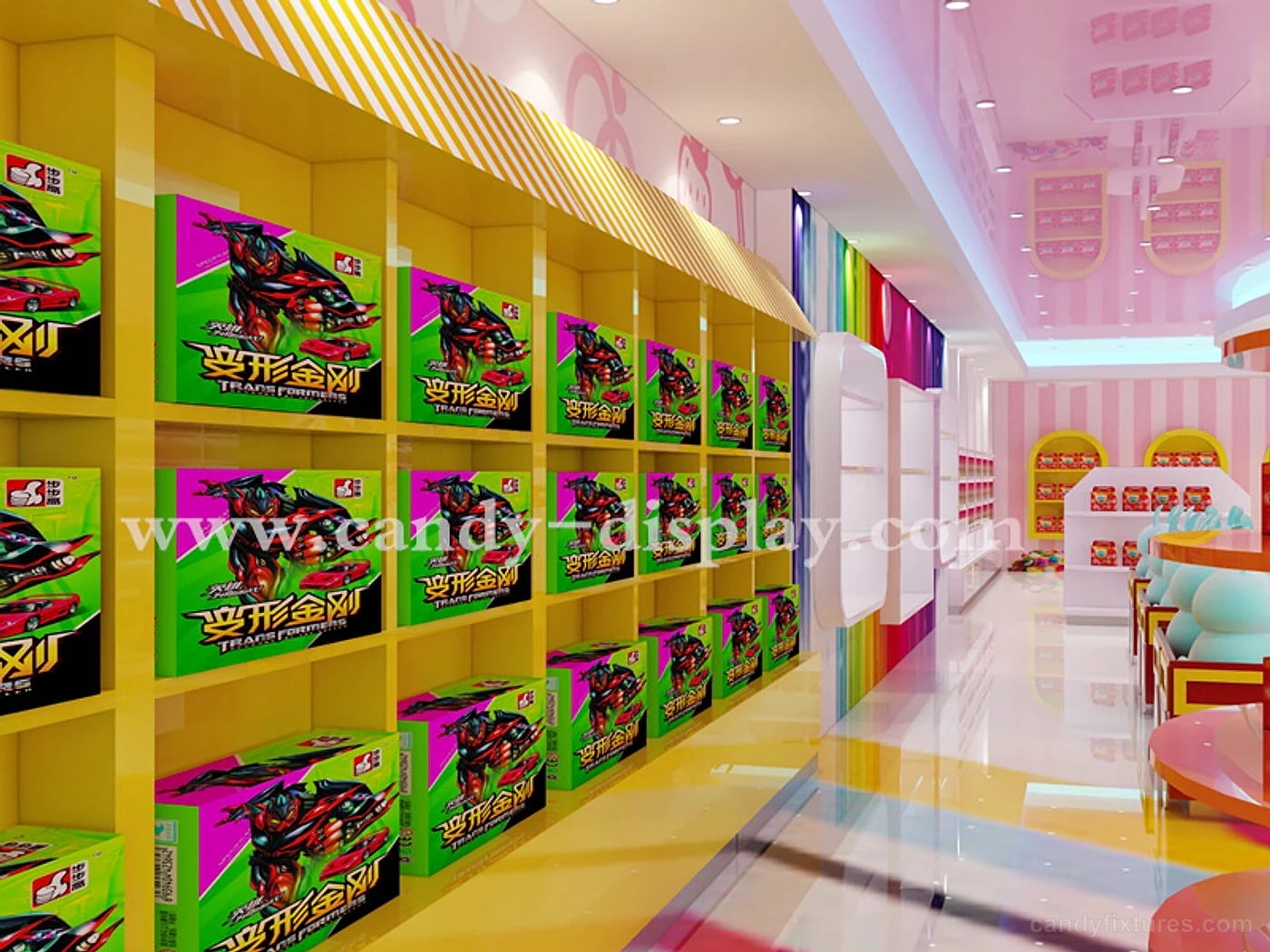 Colorful Candy & Toy Store Interior Furniture Design Ceiling Decoration – R eception Desk