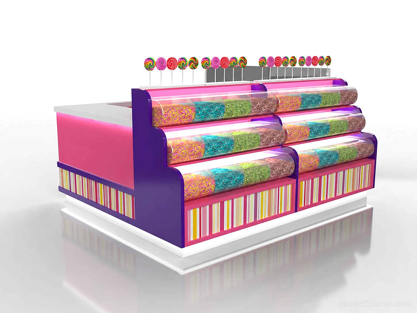 Colorful Lollipop display booth Candy Station Crystal box customized in sale – Lollipop display booth