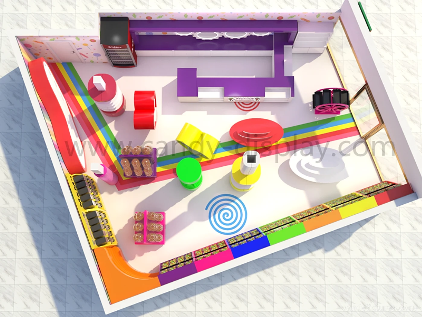 Creative and Interesting Furniture Decoration Design in Colorful Candy Store ——-Belgium Store – Candy Store Floor Plan