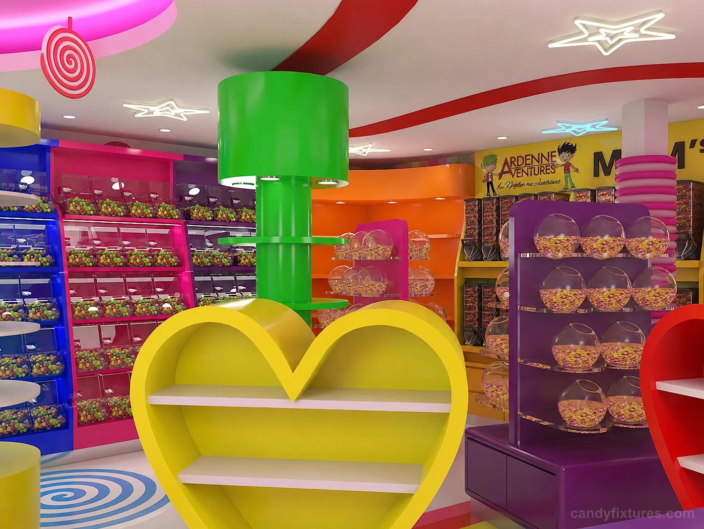Creative and Interesting Furniture Decoration Design in Colorful Candy Store ——-Belgium Store – What the project image shows