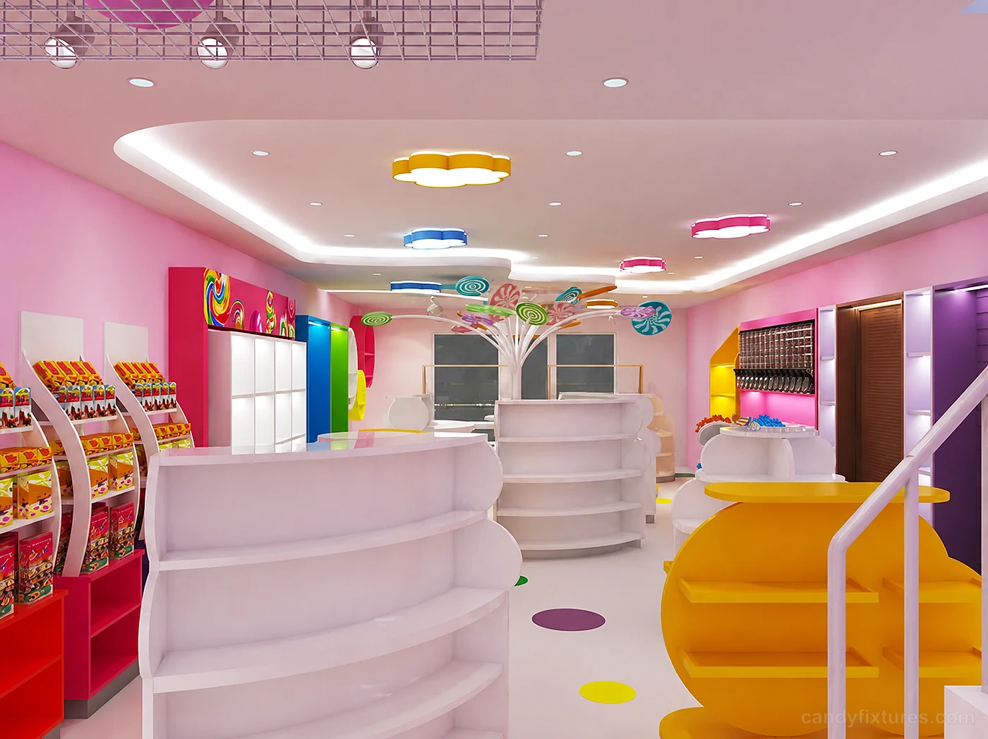 Creative Candy Party Store Balloon Greeting Card Theme Store Interior 3D Design Custom Unique Display Cabinet – Reception Desk