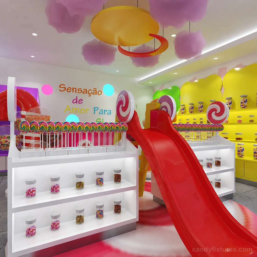 Creative Colorful Candy Store Interior Furniture Decoration Table Display 3D Design – Candy Store Design