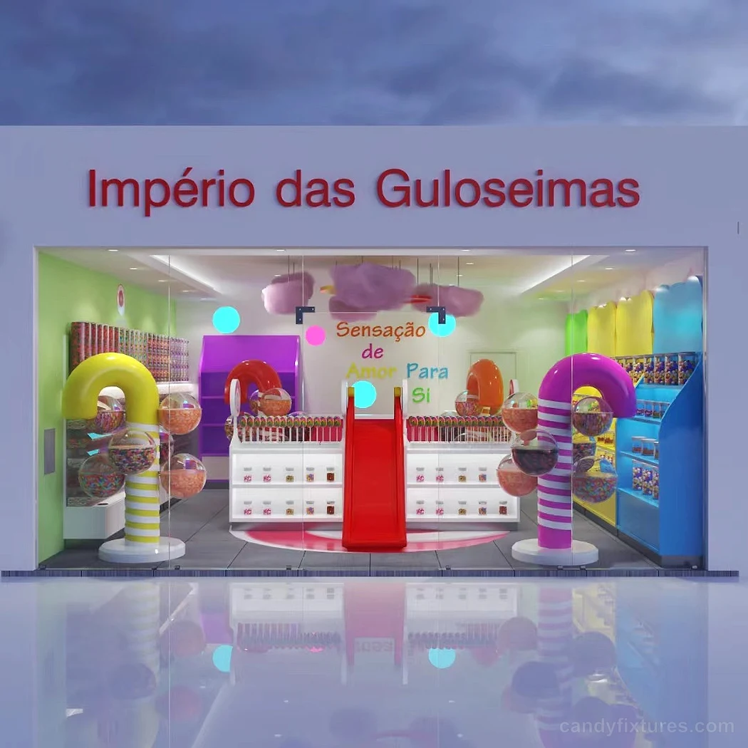 Custom lollipop store decorations candy shop interior design for sale interior design
