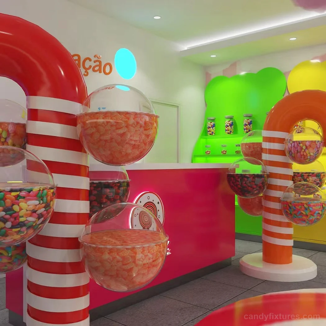 Custom lollipop store decorations candy shop interior design for sale – Lollipop store decoration