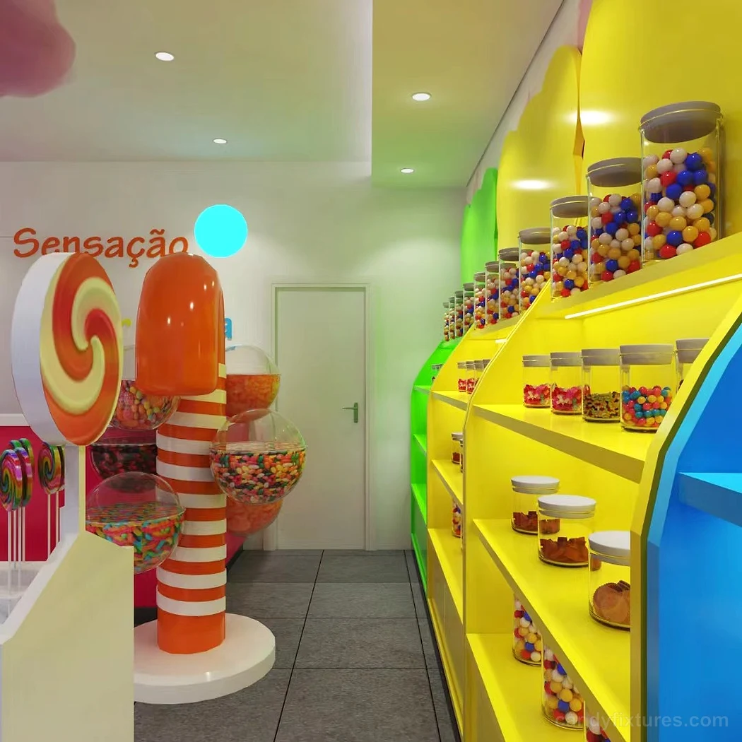Custom lollipop store decorations candy shop interior design for sale – Design detail