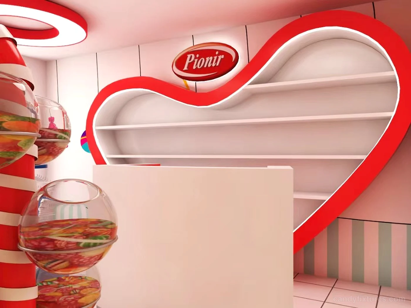 Custom lollipop store decorations candy shop interior design for sale – Layout