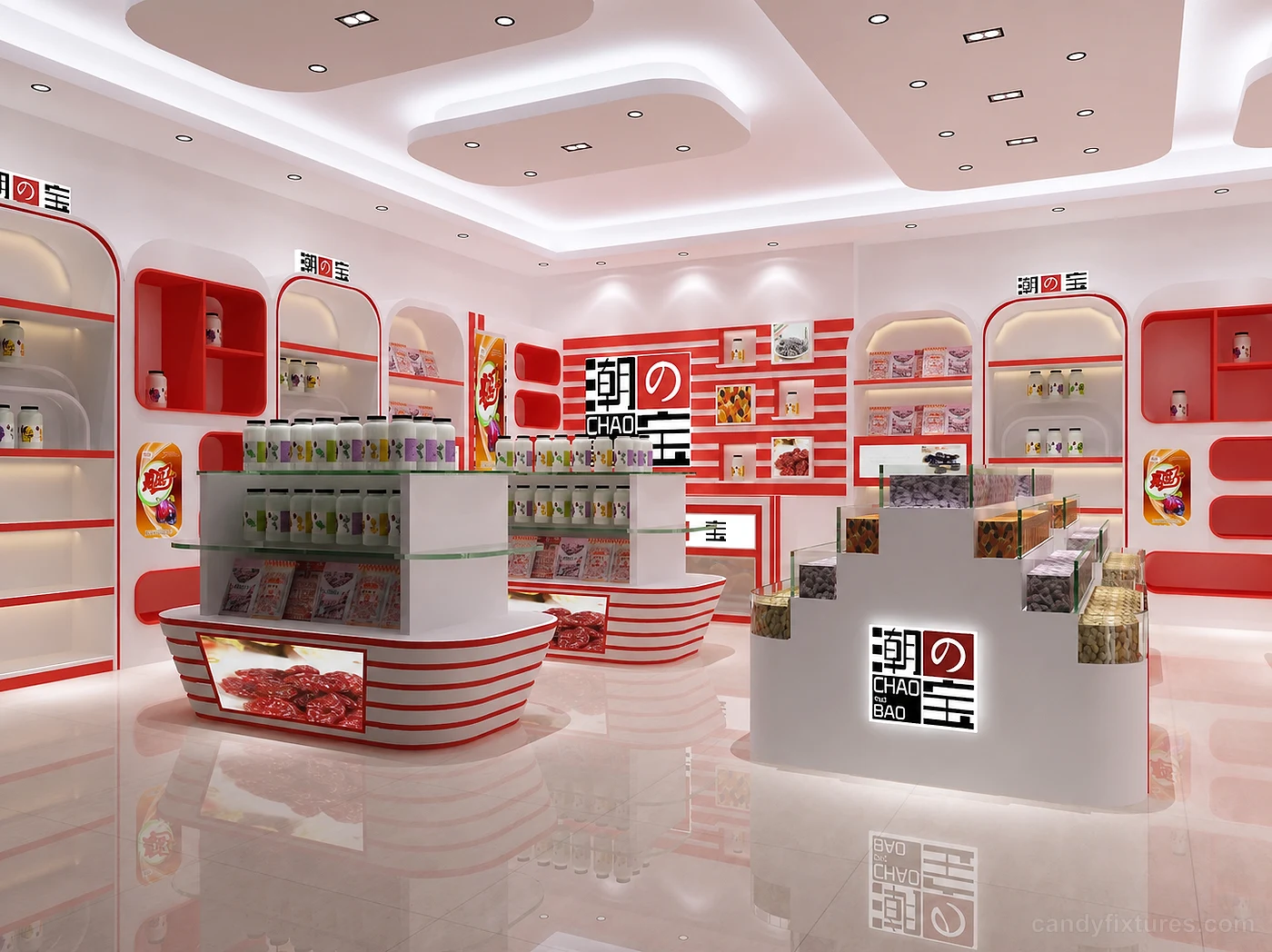 Candy store design candy display cases customized for sale interior design