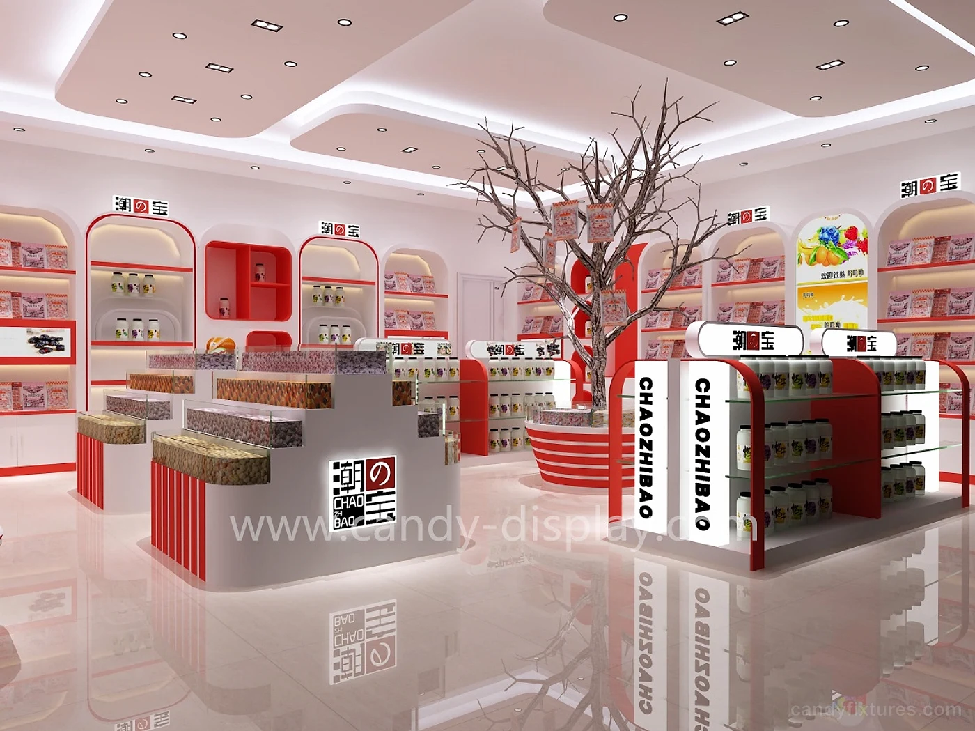 Candy store design candy display cases customized for sale – Layout