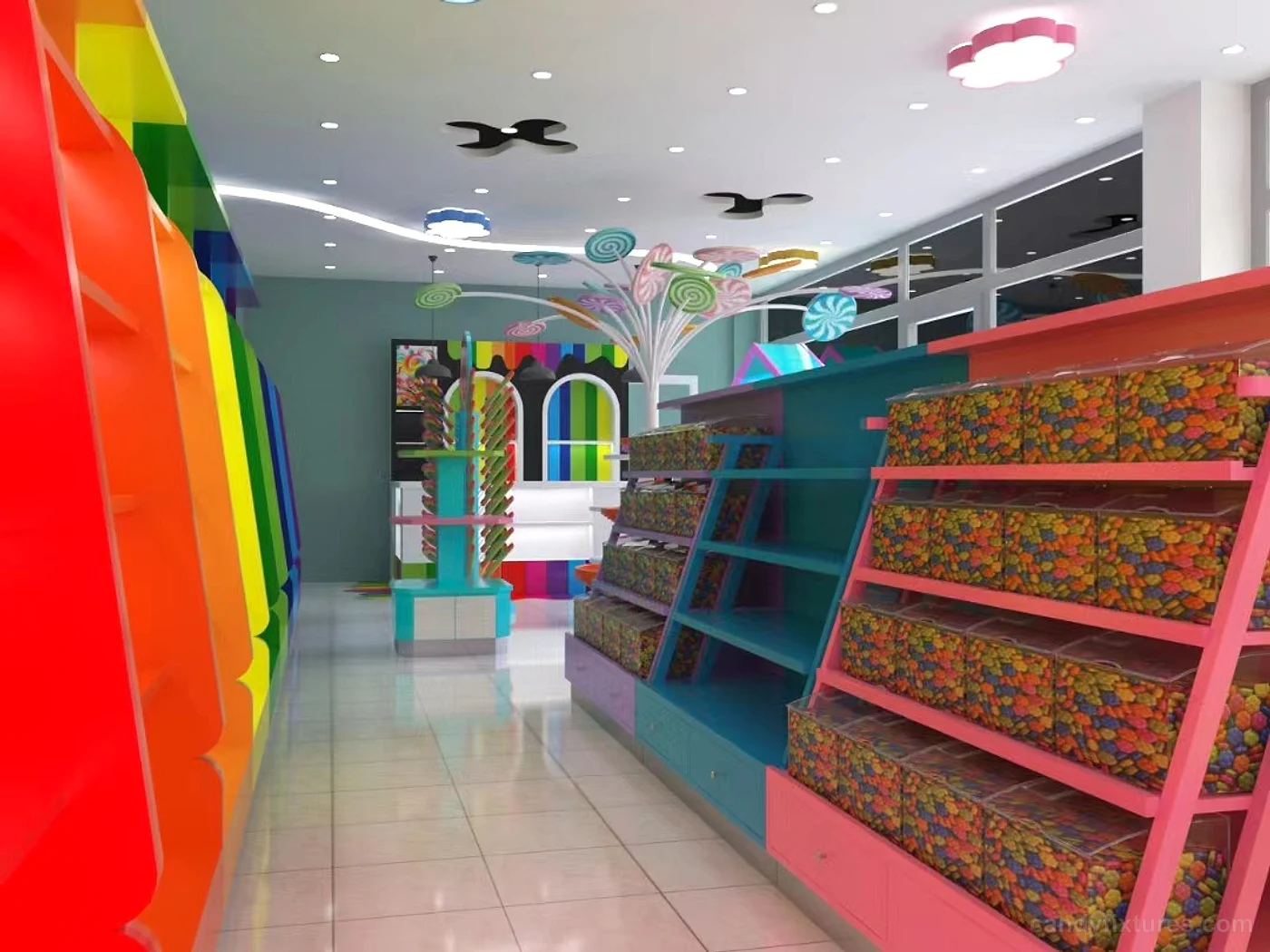 Exquisite candy store decoration custom candy store design decoration for sale – What the project image shows