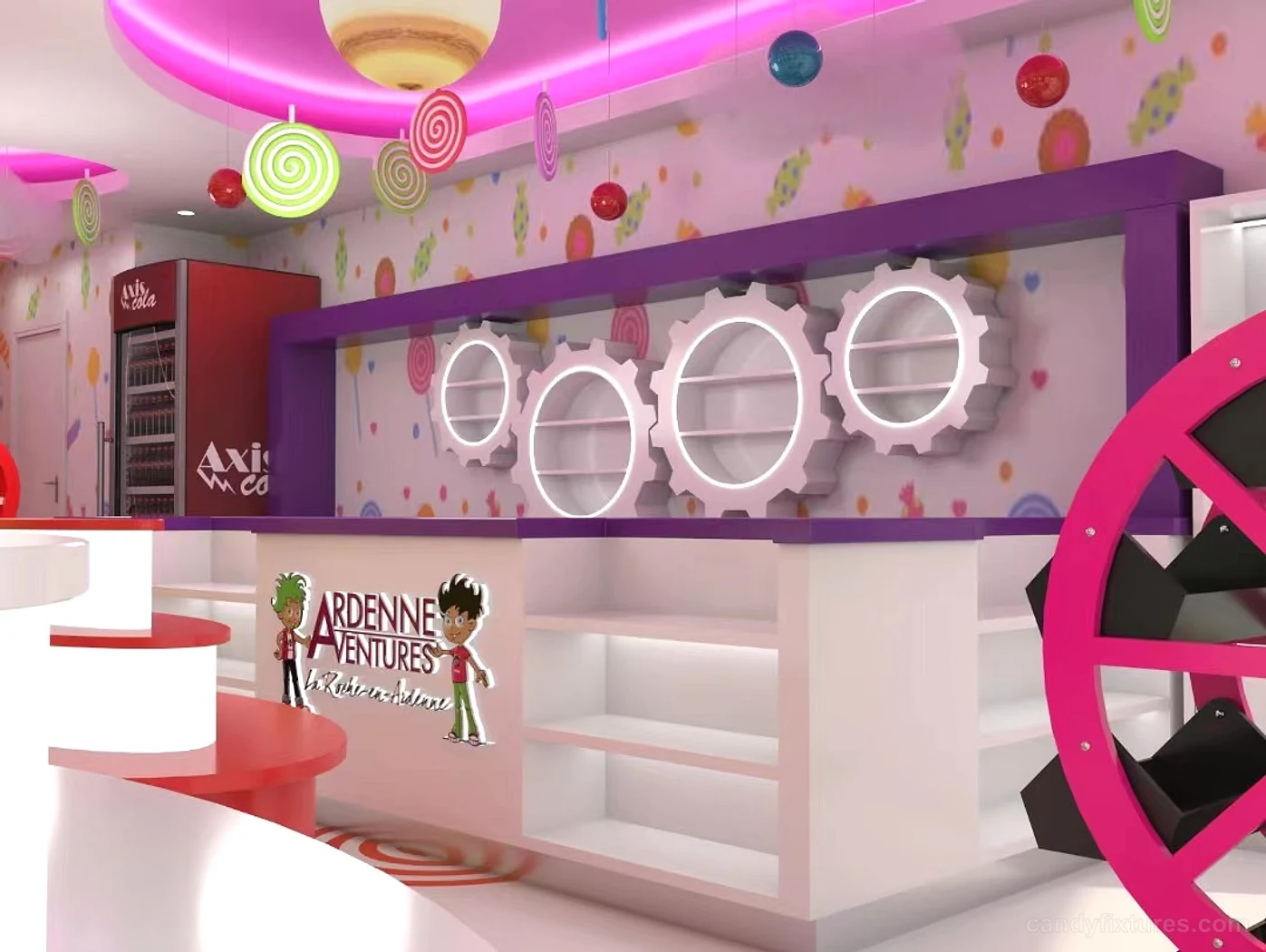 Fantasy theme interior design confectionery decoration custom container for sale – layout