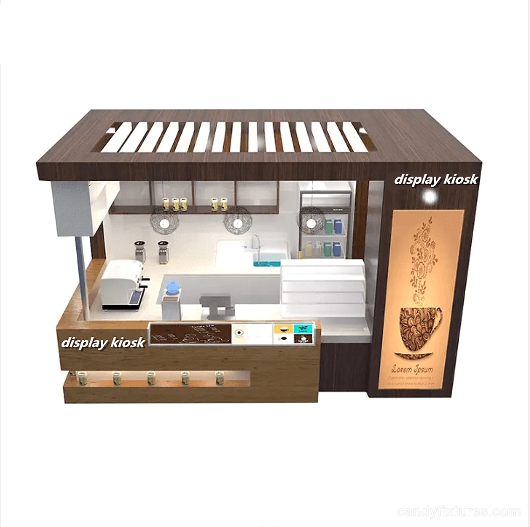 High-end coffee shop design Custom ice cream interior design decoration kiosk for sale – High-end coffee shop