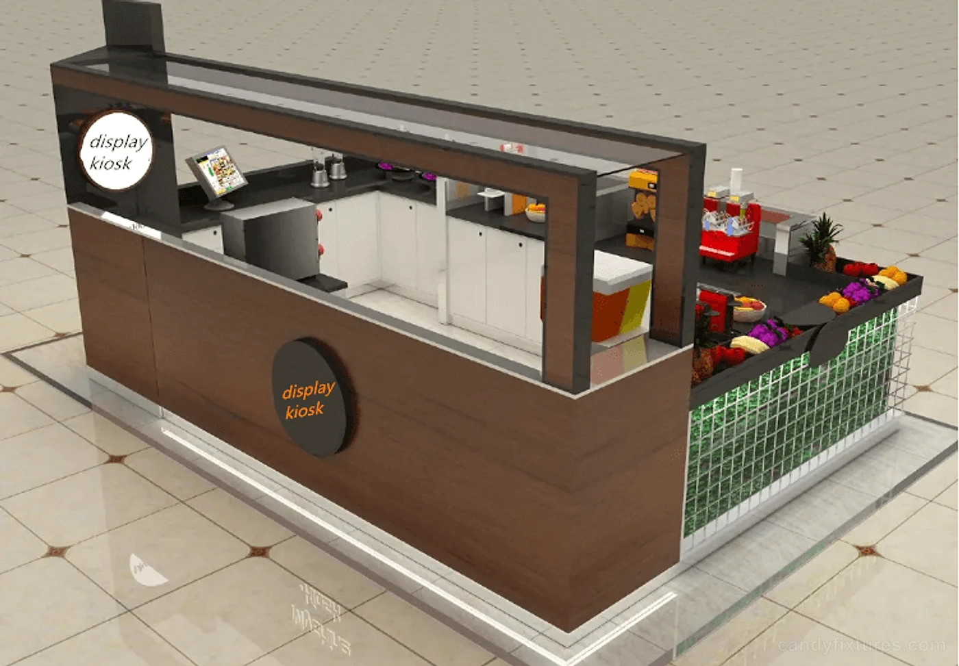 High-end coffee shop design Custom ice cream interior design decoration kiosk for sale – Space Planning