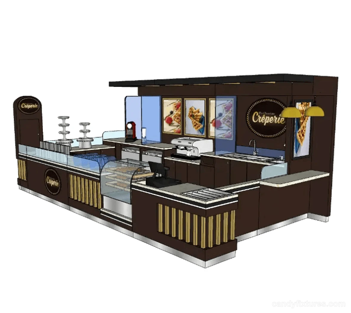 High-end coffee shop design Custom ice cream interior design decoration kiosk for sale – Space Planning