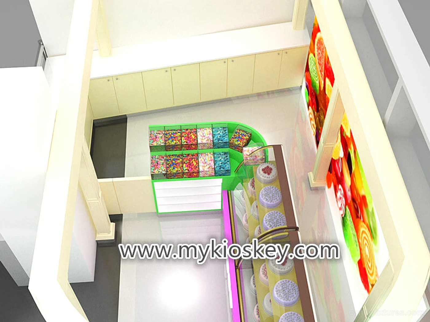 Interior candy store display shelves 3D design candy shop with mall for sale – Project Overview