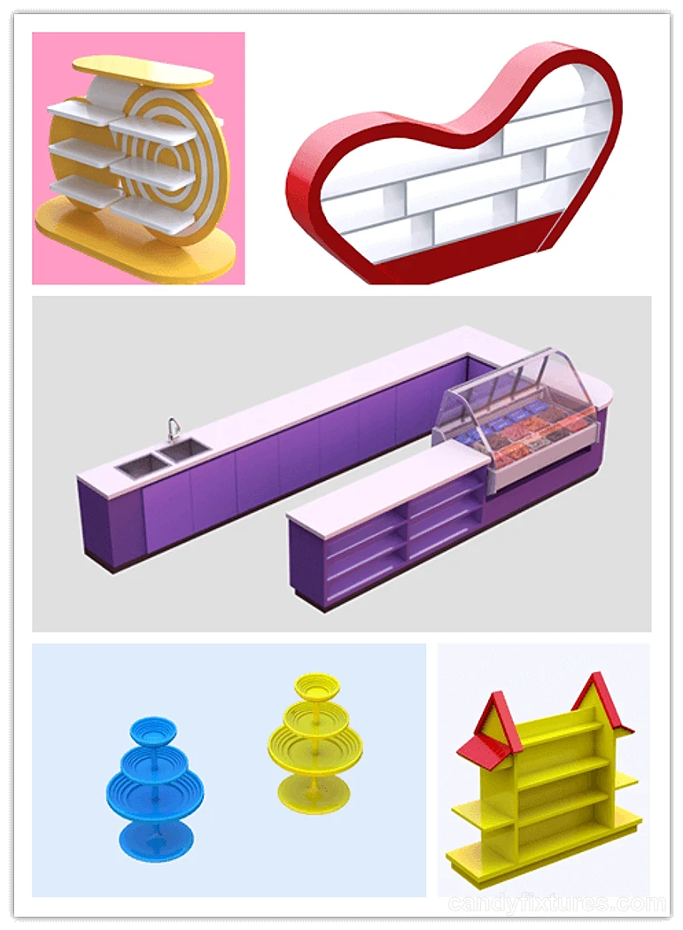 Modern style candy store design with unique display cabinet ,shelf ,stands & candy canes for sale – The Candy Canes