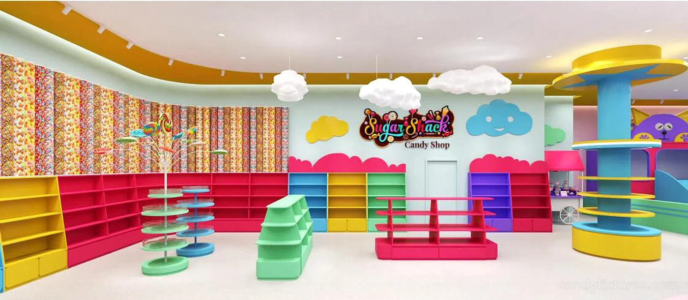 Purple Candy Store Interior Design cabinets Unique cabinetry custom candy shelf – Ice cream chair