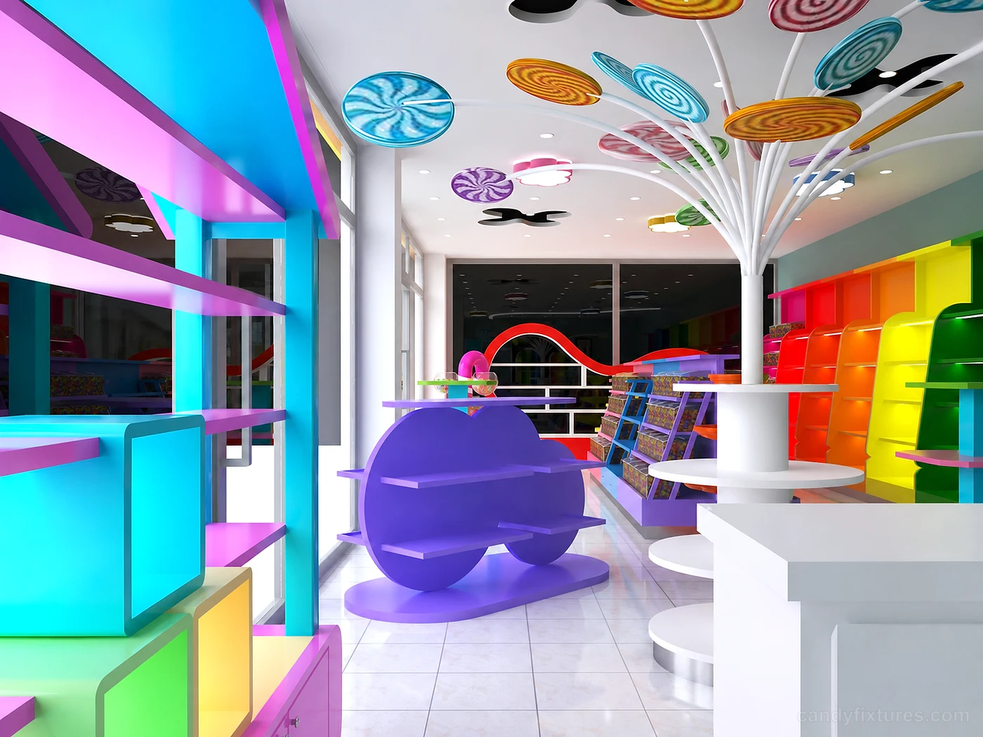Rich colors and diverse shapes of the candy store design for sale – Right Description