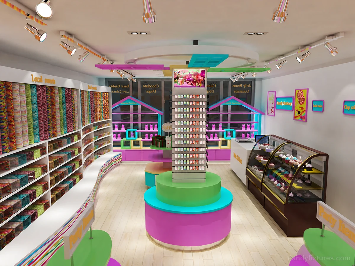 Small Candy & Gift & Chocolate Store Inside Layout and Display Furniture Design interior design