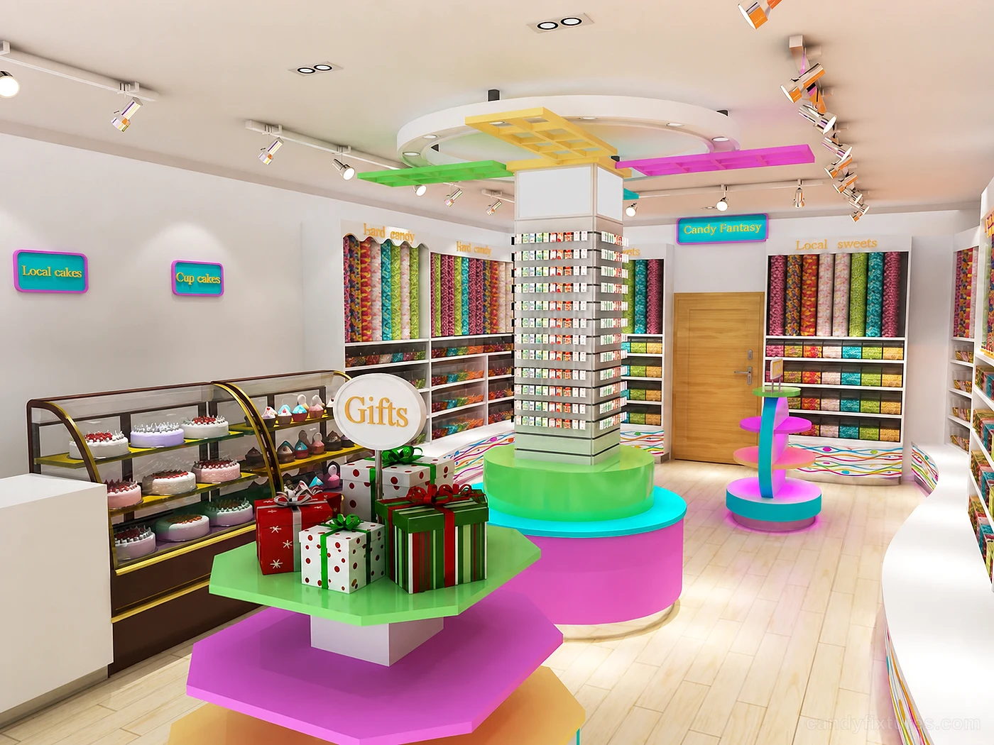 Small Candy & Gift & Chocolate Store Inside Layout and Display Furniture Design – Package