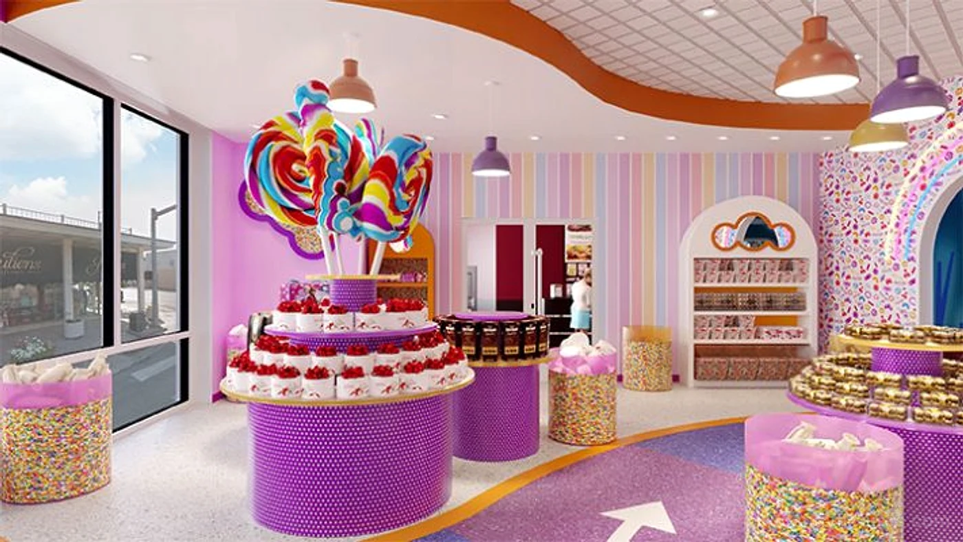 Sweet Life Candy Store Interior Design With Full Candy Display Fixtures In Texas interior design