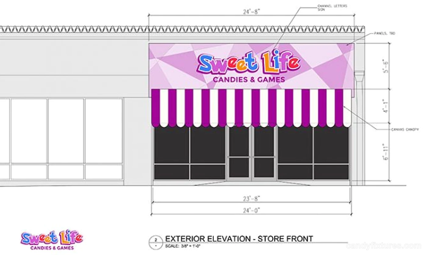 Sweet Life Candy Store Interior Design With Full Candy Display Fixtures In Texas – Store Fixtures Design