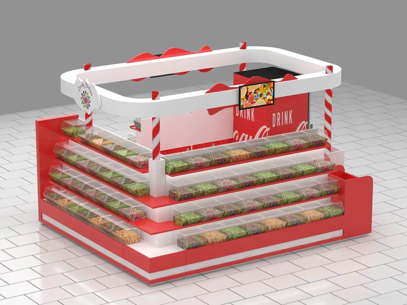 Sweet Pop kiosk with Retail Store Design vending machine for foods and drinks – kiosk layout