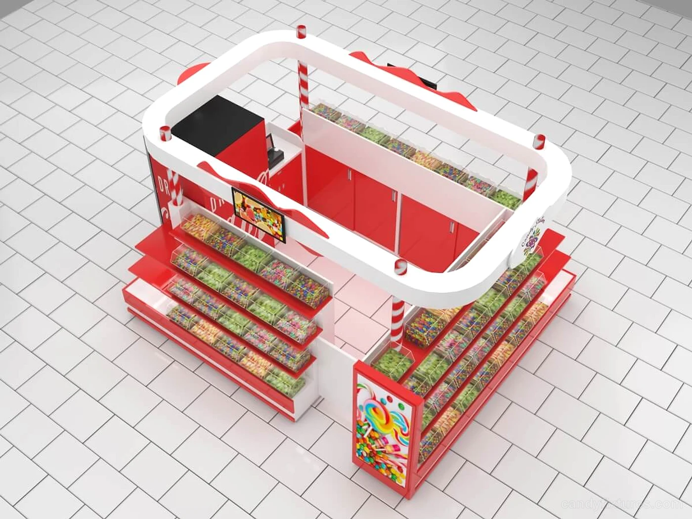 Sweet Pop kiosk with Retail Store Design vending machine for foods and drinks – Details of the kiosk