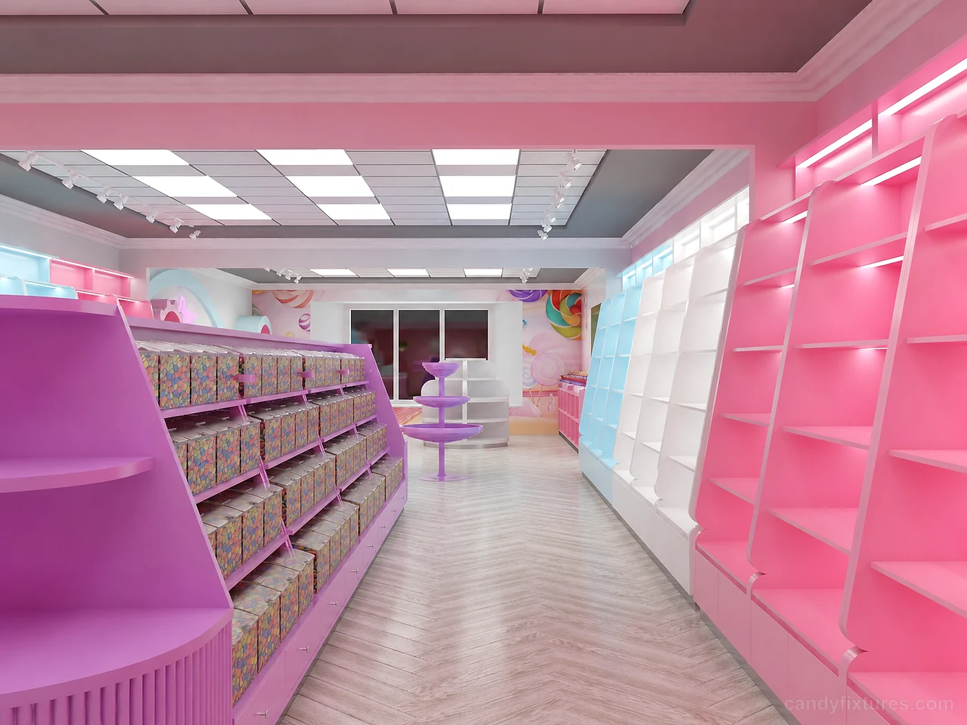 Unique candy store candy wall display for sale – Front Description
