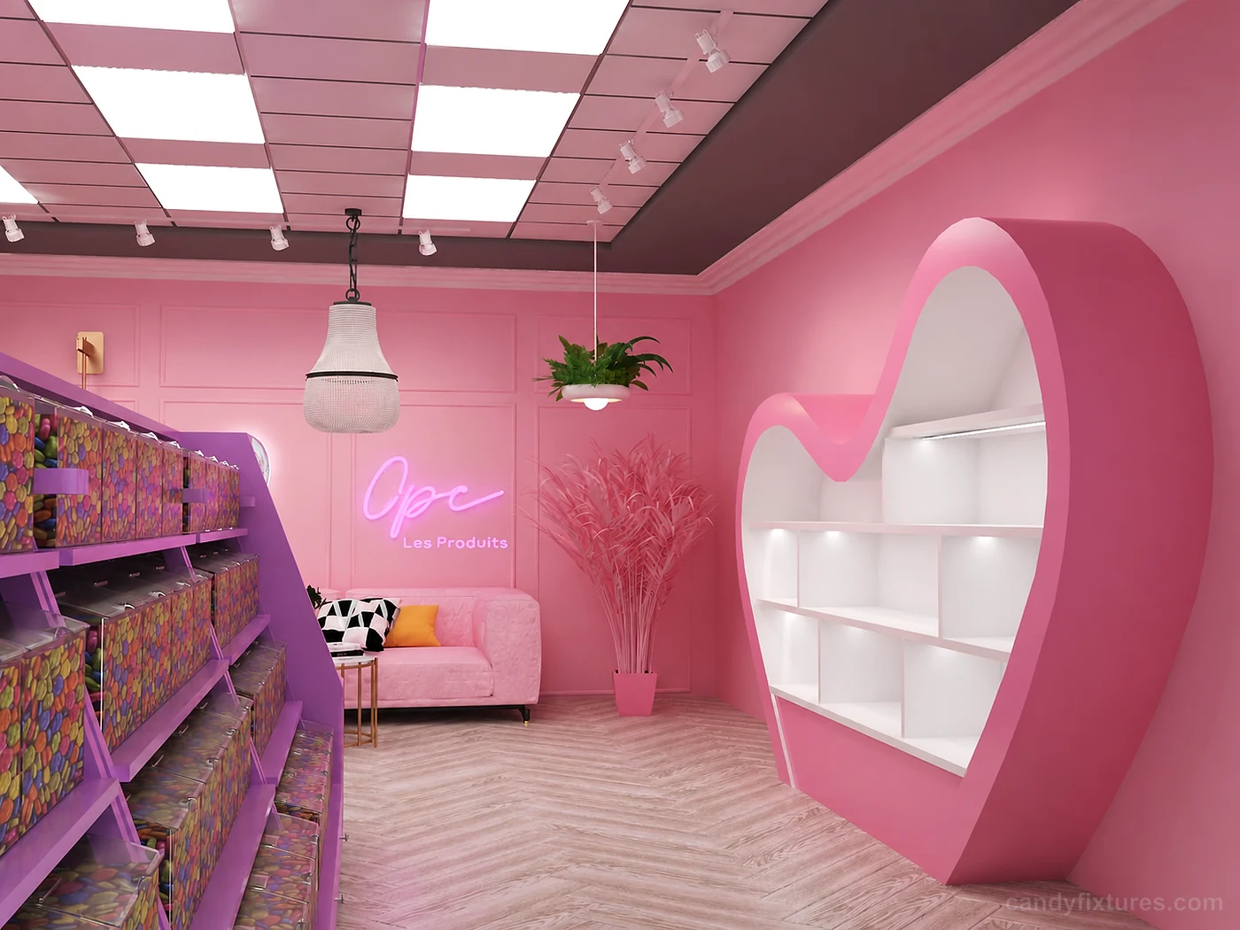 Unique candy store candy wall display for sale – Right Description